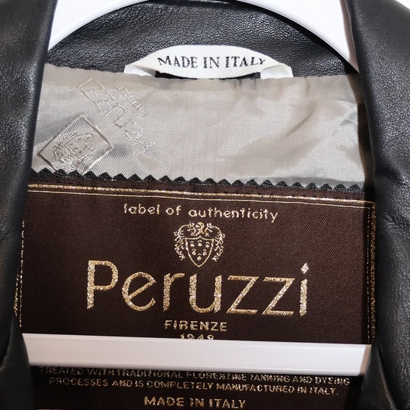 Peruzzi Florence Italian Soft Leather Black Zip Blazer Jacket EU SIZE 42 (6 US) - Picture 8 of 14